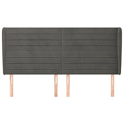 Avis Maison Chic Tête de lit scandinave avec oreilles,meuble de chambre Gris foncé 163x23x118/128 cm Velours -MN52906