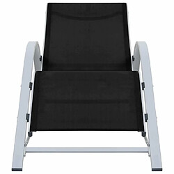 Avis Maison Chic Lot de 2 Chaises longues avec table | Bain de soleil Relax | Transat Aluminium Noir -GKD64825