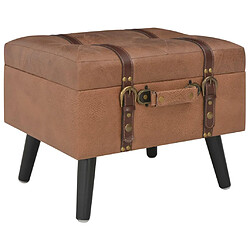 Helloshop26 Banquette pouf tabouret meuble tabourets de rangement 3 pcs marron synthétique 3002180