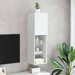 Avis vidaXL Meuble TV avec lumières LED blanc 30,5x30x102 cm