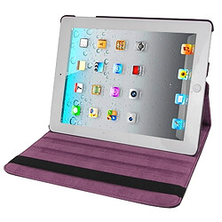 Wewoo Smart Cover Violet pour nouvel iPad 3 Étui en cuir rotatif de 360 degrés avec fonction de veille / réveil et support pas cher