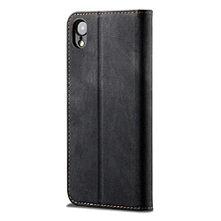 Avis Wewoo Housse Coque Pour iPhone XR Denim Texture Etui en cuir avec rabat horizontal et style décontracté porte-cartes et noir