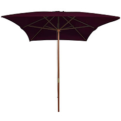 Maison Chic Parasol Jardin | Parasol d'extérieur avec mat en bois Rouge bordeaux 200x300 cm - GKD21176