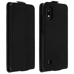 Avizar Étui Samsung Galaxy A10 Effet Lisse Clapet Vertical Porte-carte Noir