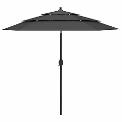 Maison Chic Parasol Jardin | Parasol à 3 niveaux avec mat en aluminium Anthracite 2,5 m - GKD59791