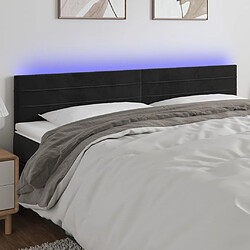 Maison Chic Tête de lit scandinave à LED,meuble de chambre Noir 200x5x78/88 cm Velours -MN86729