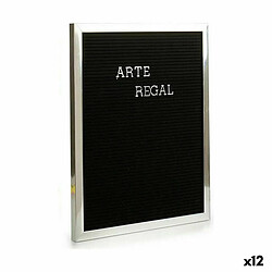 Gift Decor Cadre Argenté Noir Panneau 144 Lettres (2,5 x 50,5 x 40,5 cm) (12 Unités)