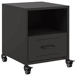 vidaXL Table de chevet noir 36x39x43,5 cm acier