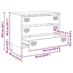 vidaXL Buffet blanc 68x39x58,5 cm acier laminé à froid pas cher