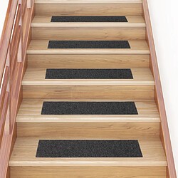 vidaXL Tapis d'escalier autocollants rectangulaire 15 pcs 76x20 cm