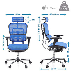 Acheter Siège de bureau / Fauteuil de direction ERGOHUMAN tissu maille bleu hjh OFFICE