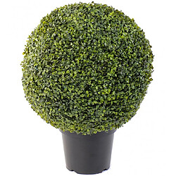 Pegane Plante artificielle haute gamme Spécial extérieur / Buis boule artificiel - Dim : H.67 x D.50 cm