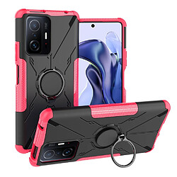 Coque en TPU anti-rayures, anti-chutte avec béquille annulaire réglable pour votre Xiaomi 11T Pro 5G/11T 5G - rose