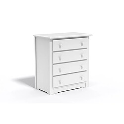 DECOPIN commode 4 tiroirs fidji - blanc uni