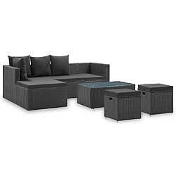 Maison Chic Salon de jardin 4 pcs - Table et chaises d'extérieur - Mobilier/Meubles de jardin Moderne Noir avec coussins Résine tressée -MN73807