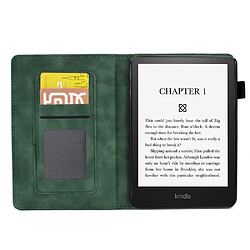 Etui en PU motif en forme de cœur avec support et porte-cartes pour votre Amazon Kindle Paperwhite (2015)/2 (2015)/3 (2015)/4 (2018) - vert