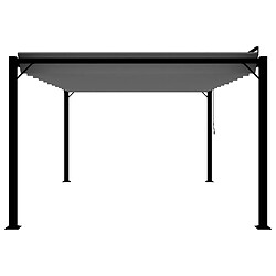 Avis vidaXL Tonnelle avec toit à persienne 3x4 m Anthracite Tissu aluminium