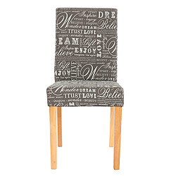 Mendler Lot de 2 chaises de séjour Littau ~ tissu gris words fabric, pieds clairs pas cher