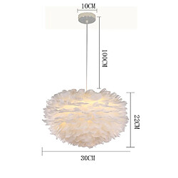 Stoex Lustre Suspension en Plumes Blanche 30CM E27 40W pour Chambre d’enfant, Salon, Décor pas cher