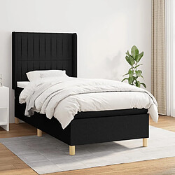 Maison Chic Lit Adulte - Lit simple Lit à sommier tapissier avec matelas moelleux - Meuble de Chambre - Noir 90x200 cm Tissu -MN21882