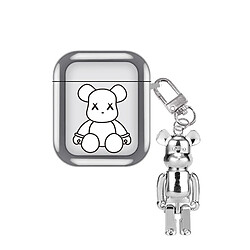 GUPBOO Airpods Coque Housse Étui Protecteur Compatible pour AirPods 3-Pendentif ours dessin animé galvanoplastie