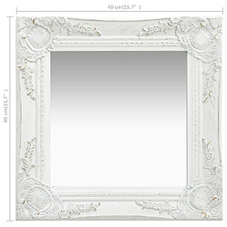 Maison Chic Miroir mural style baroque | Miroir Décoration pour Maison Salle de Bain 40x40 cm Blanc -GKD65271 pas cher