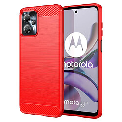 Htdmobiles Coque pour Motorola Moto G13 4G / G23 4G / G53 5G - housse etui silicone gel carbone + film ecran - ROUGE