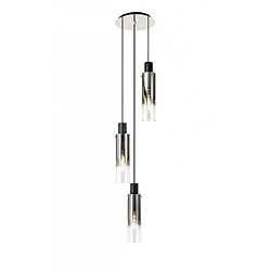 Luminaire Center Suspension 3 ampoules Chrome noir,poli