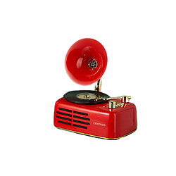 General Haut-parleur Bluetooth rétro, haut-parleur Bluetooth de style classique à l'ancienne, haut-parleur vinyle rétro, carte TF, entrée AUX, clé USB pour la maison, l'extérieur, les voyages, les fêtes, les cadeaux (rouge)