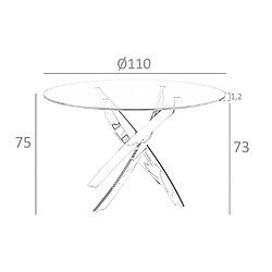 Angel Cerda Table à manger ronde en verre pas cher