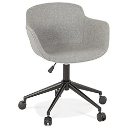 Alterego Chaise de bureau 'CENTURION' en tissu gris sur roulettes