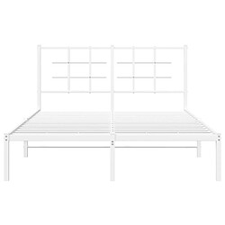 Acheter Vidaxl Cadre de lit métal avec tête de lit blanc 135x190 cm