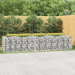 Maison Chic Jardinière,Lit surélevé - Bac à fleurs - pot de fleur à gabions arqué 400x100x100 cm Fer galvanisé -GKD57435