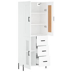 Avis vidaXL Buffet haut Blanc 69,5x34x180 cm Bois d'ingénierie