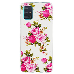 Coque en TPU noctilucent imd fleurs vives pour votre Samsung Galaxy A51