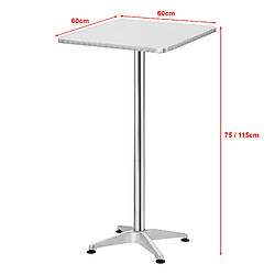 Avis Table de bistrot carrée Järpen à hauteur réglable 75 cm / 115 cm [en.casa]