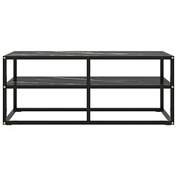 Maison Chic Meuble TV scandinave - Banc TV pour salon noir avec verre marbre noir 100x40x40 cm -MN86026