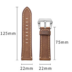 Acheter Bracelet en cuir véritable marron pour votre Huawei Watch GT/Watch 2/Watch Magic