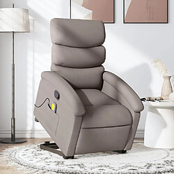 vidaXL Fauteuil inclinable de massage Taupe Tissu