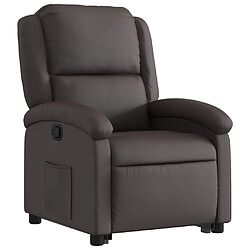 Avis vidaXL Fauteuil inclinable marron foncé cuir véritable