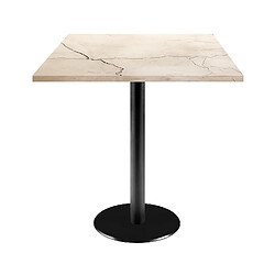 Restootab Table 70x70cm - modèle Rome marbré lune blanche 