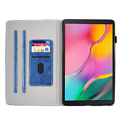 Etui en PU motif de couture avec support et porte-carte pour votre Samsung Galaxy Tab A 10.1 (2019) (T510/T515) - bleu