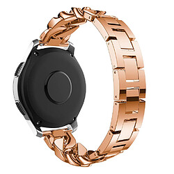 Bracelet en métal rangée simple 20mm avec strass, or rose pour votre Samsung Galaxy Watch 4 40mm/44mm/Watch 4 Classic 42mm/46mm/Garmin Venu