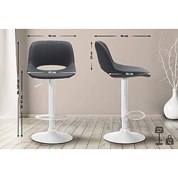 Non Lot de 2 tabourets de bar Camden simili cuir blanc