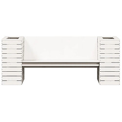 Acheter vidaXL Banc avec jardinières blanc 167,5x60x65 cm bois massif de pin