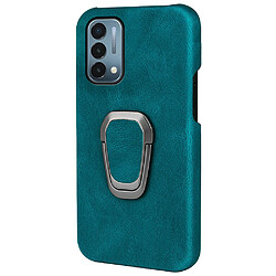 Coque en TPU + PU avec béquille, cyan pour votre OnePlus Nord N200 5G