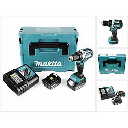 Makita DDF 484 RMJ 18 V Perceuse visseuse sans fil Brushless 54 Nm avec boîtier Makpac + 2x Batteries BL1840 4,0 Ah + Chargeur DC18RC