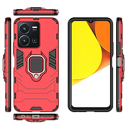 Htdmobiles Coque pour Vivo Y22 / Y22s / Y35 - housse etui rigide anti choc + film ecran - ROUGE