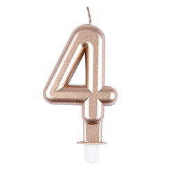 Paris Prix Bougie d'Anniversaire Chiffre 4 7cm Rose Gold