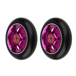 1 paire de roues de scooter cascadeur 100mm de remplacement avec roulement et coussinets violets pas cher